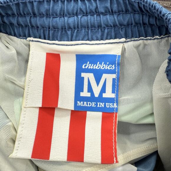 Chubbies Swim Shorts Mens Medium Striped Drawstring Lined Made USA Swim Trunks - Picture 3 of 8